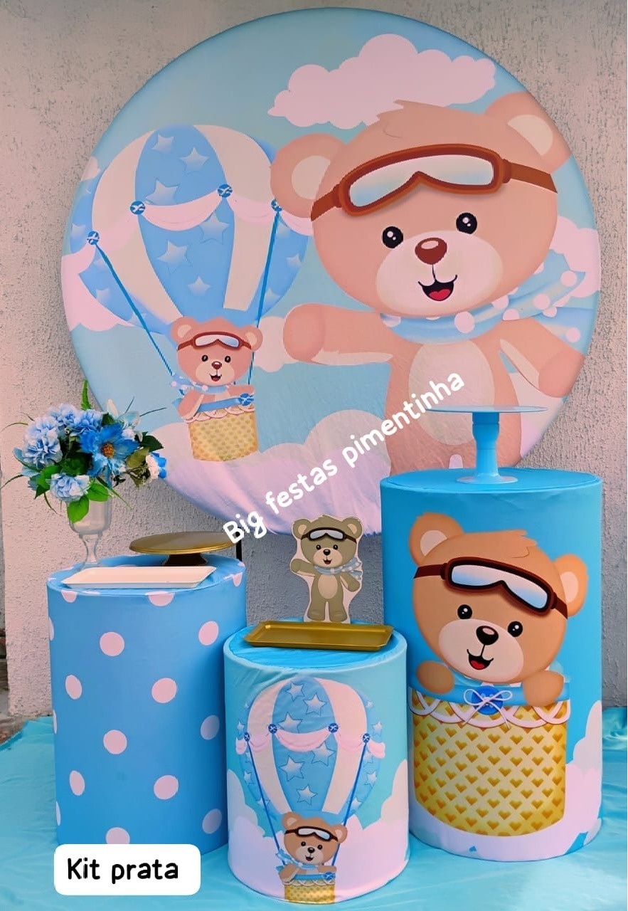 Kit Prata Ursinho Baloeiro - big festas pimentinha