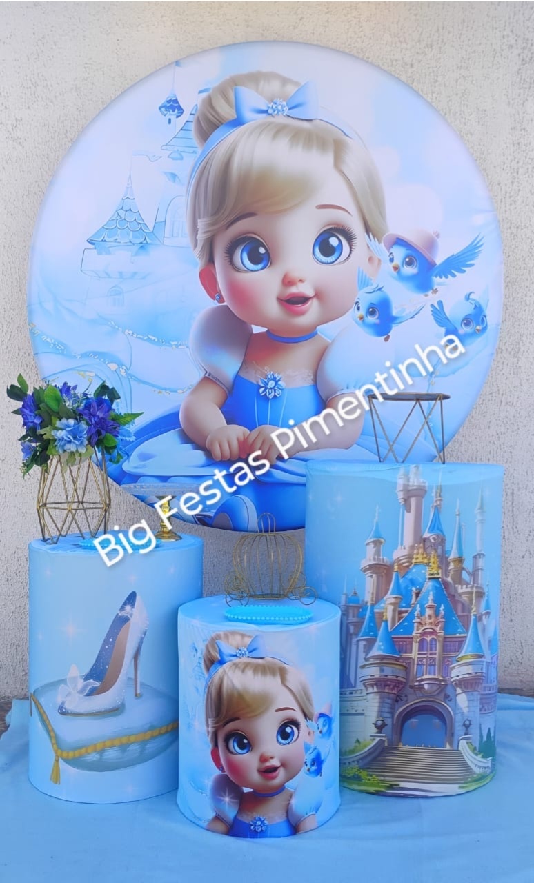Kit Prata Cinderela Baby  - big festas pimentinha