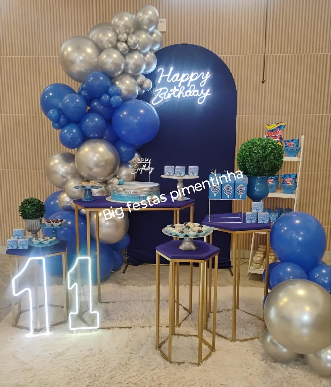 Decoração Azul E Prata - big festas pimentinha