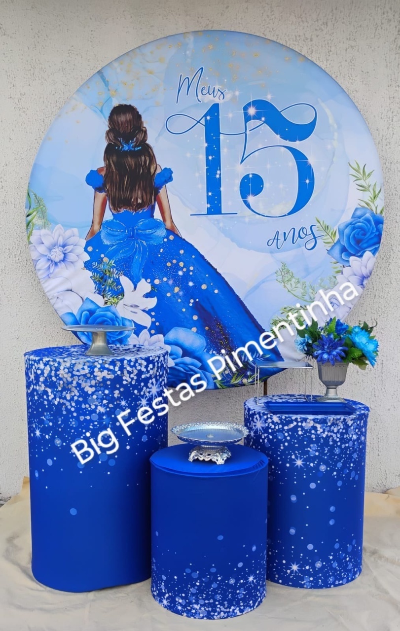 Kit Prata 15 Anos Azul - big festas pimentinha