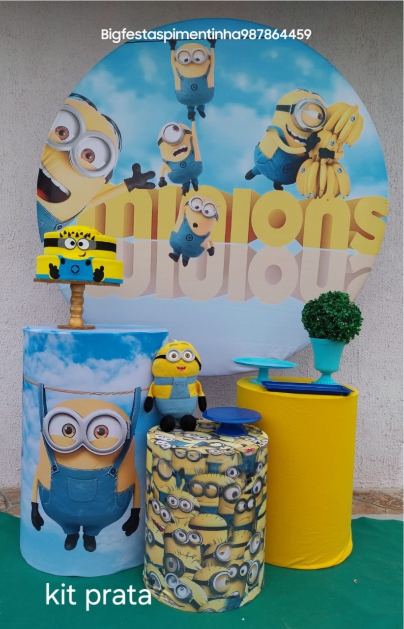 Kit Prata Minnions Menino  - big festas pimentinha