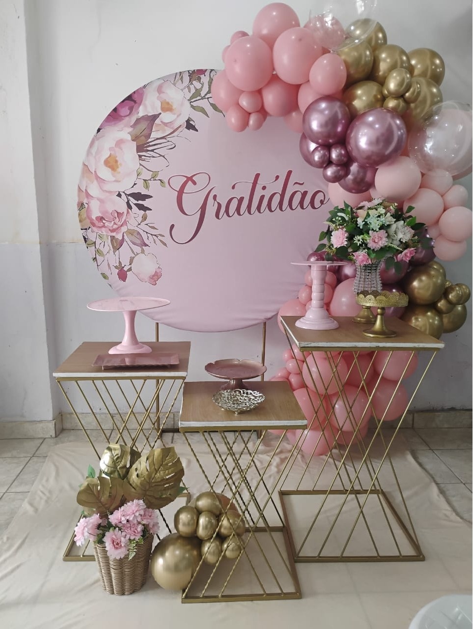 Decoração Gratidão Rosa - big festas pimentinha