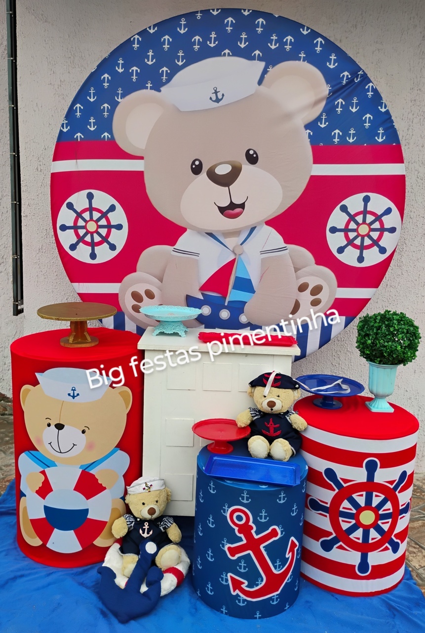 Kit Ouro Ursinho Marinheiro - big festas pimentinha