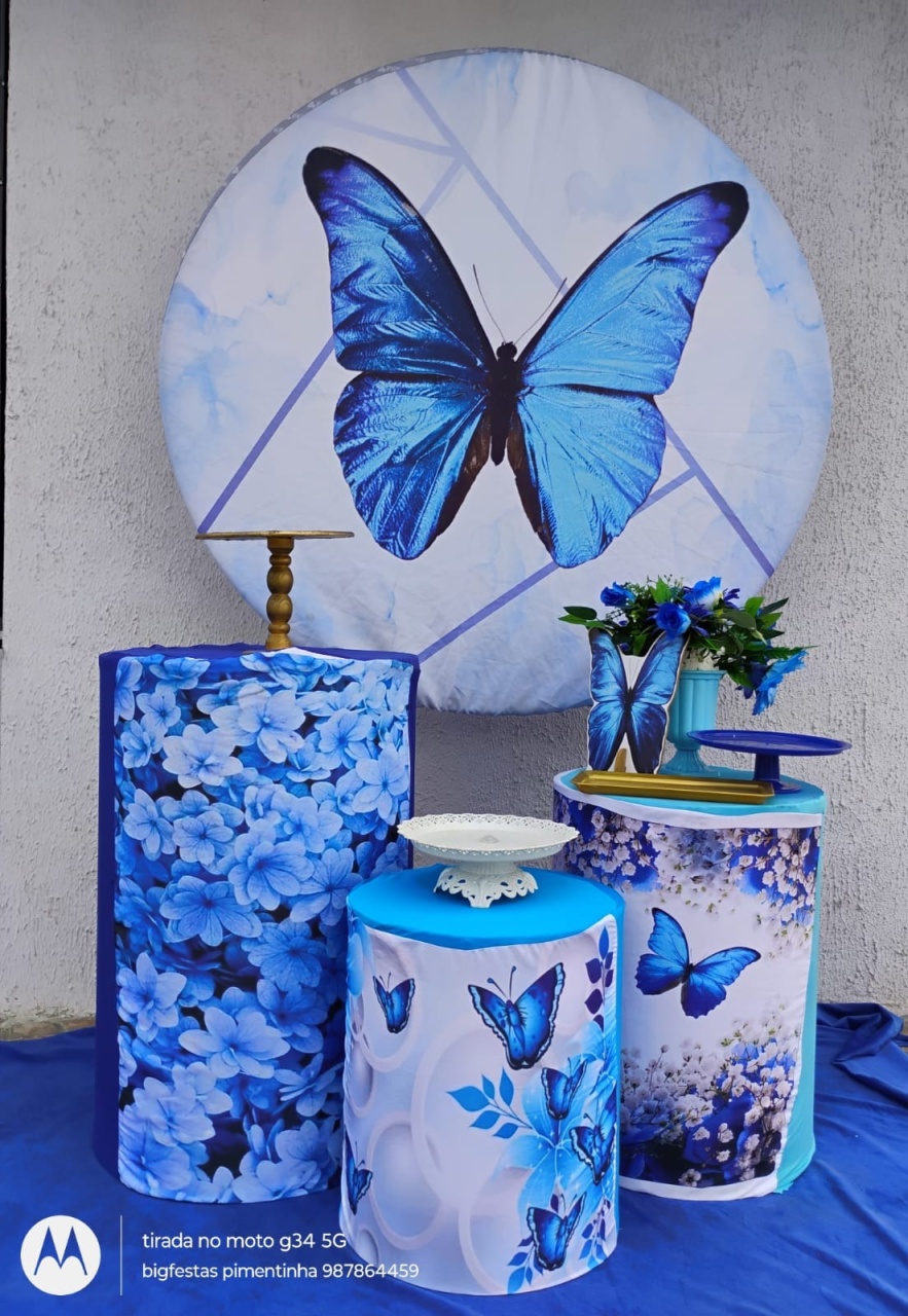Kit Prata Borboleta Azul - big festas pimentinha