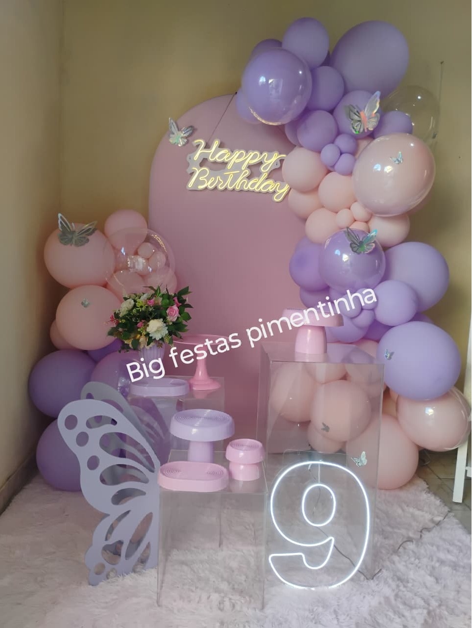 Decoração Borboleta Lilais - big festas pimentinha