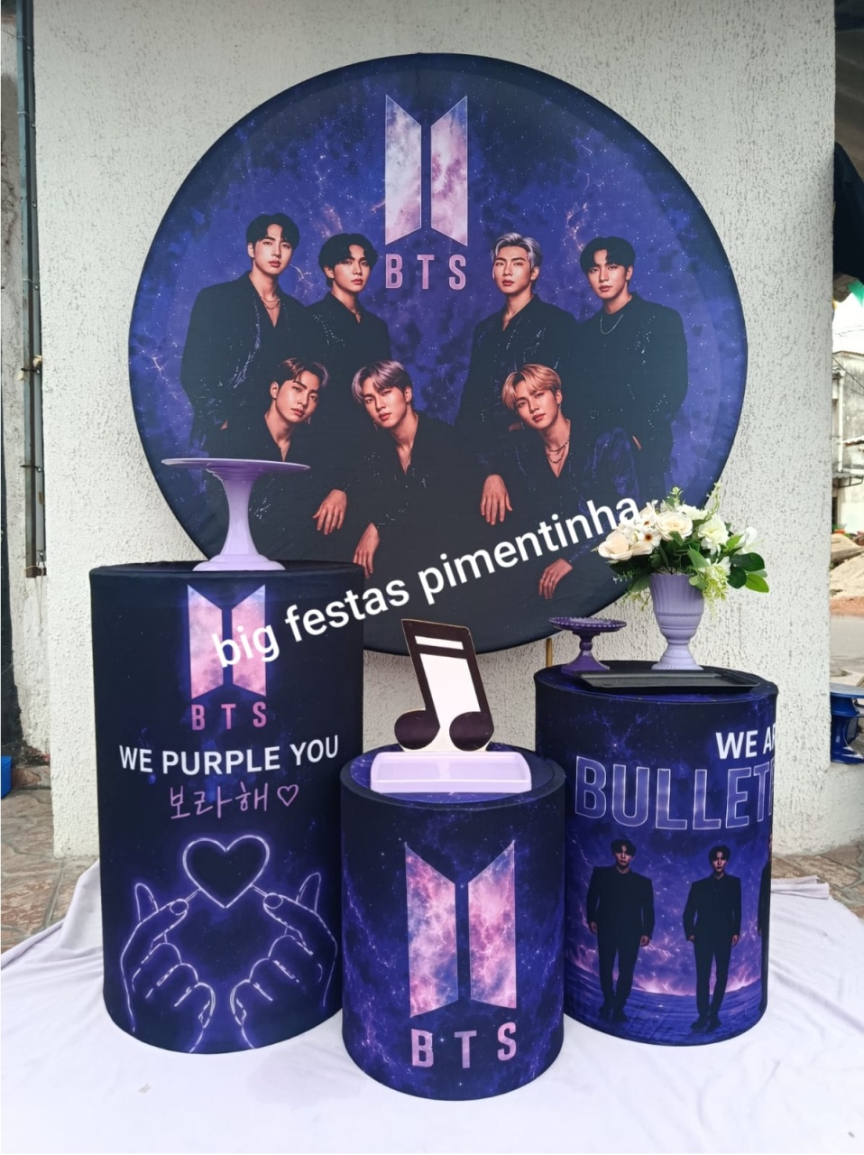 Kit Prata Bts Lilás - big festas pimentinha