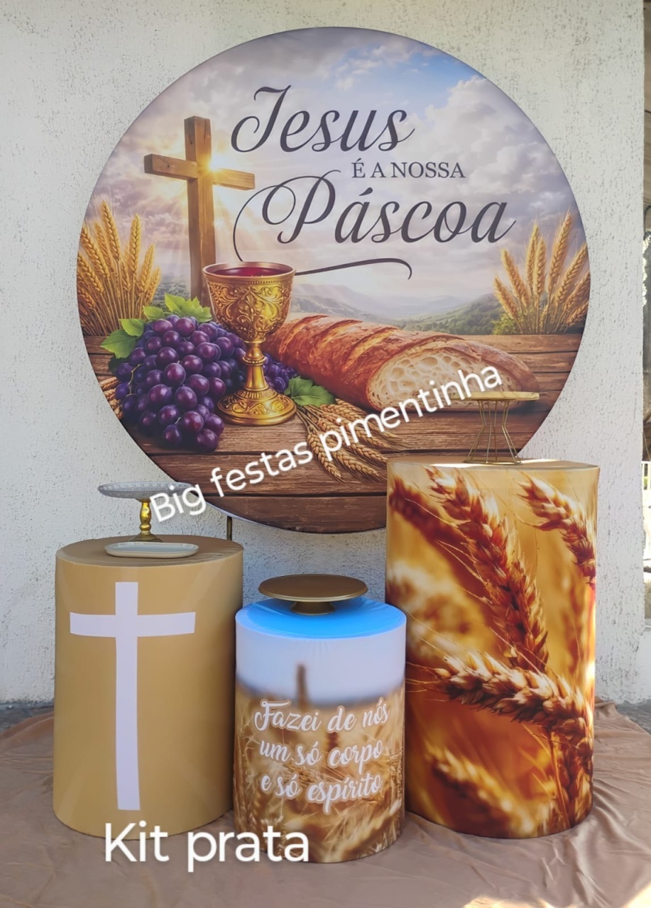 Kit Prata Jesus É A Nossa Pascoa - big festas pimentinha