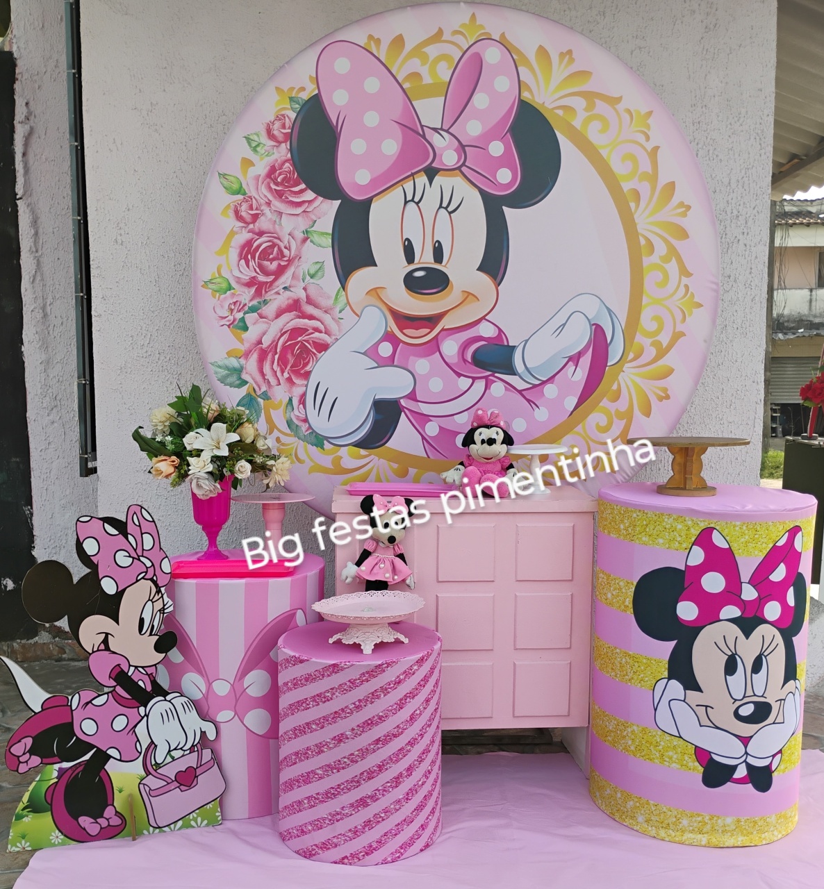 Kit Ouro Minnie Rosa Realeza - big festas pimentinha