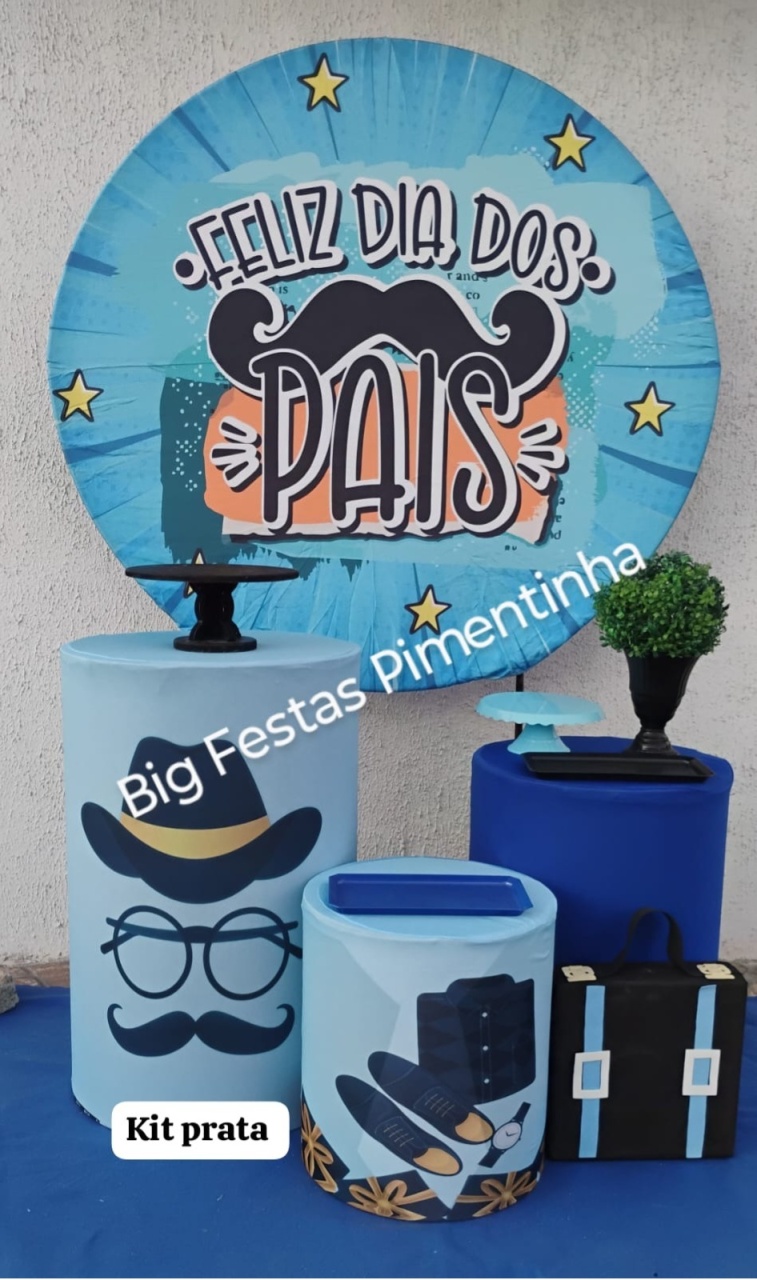 Kit Prata Feliz Dia dos Pais - big festas pimentinha