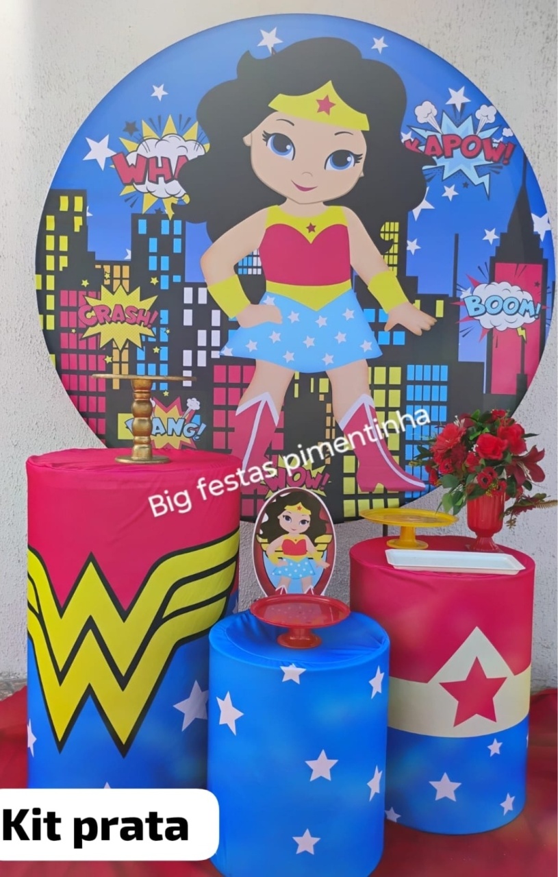 Kit Prata Mulher Maravilha Guty - big festas pimentinha