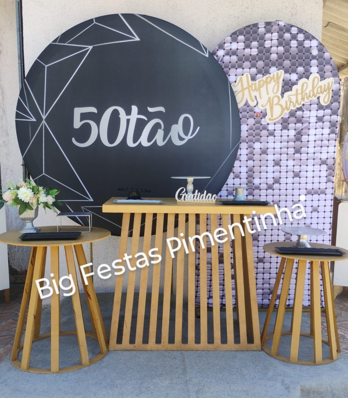 Kit Composição 50Tão 1 Mesa Ripada 2 Cones - big festas pimentinha