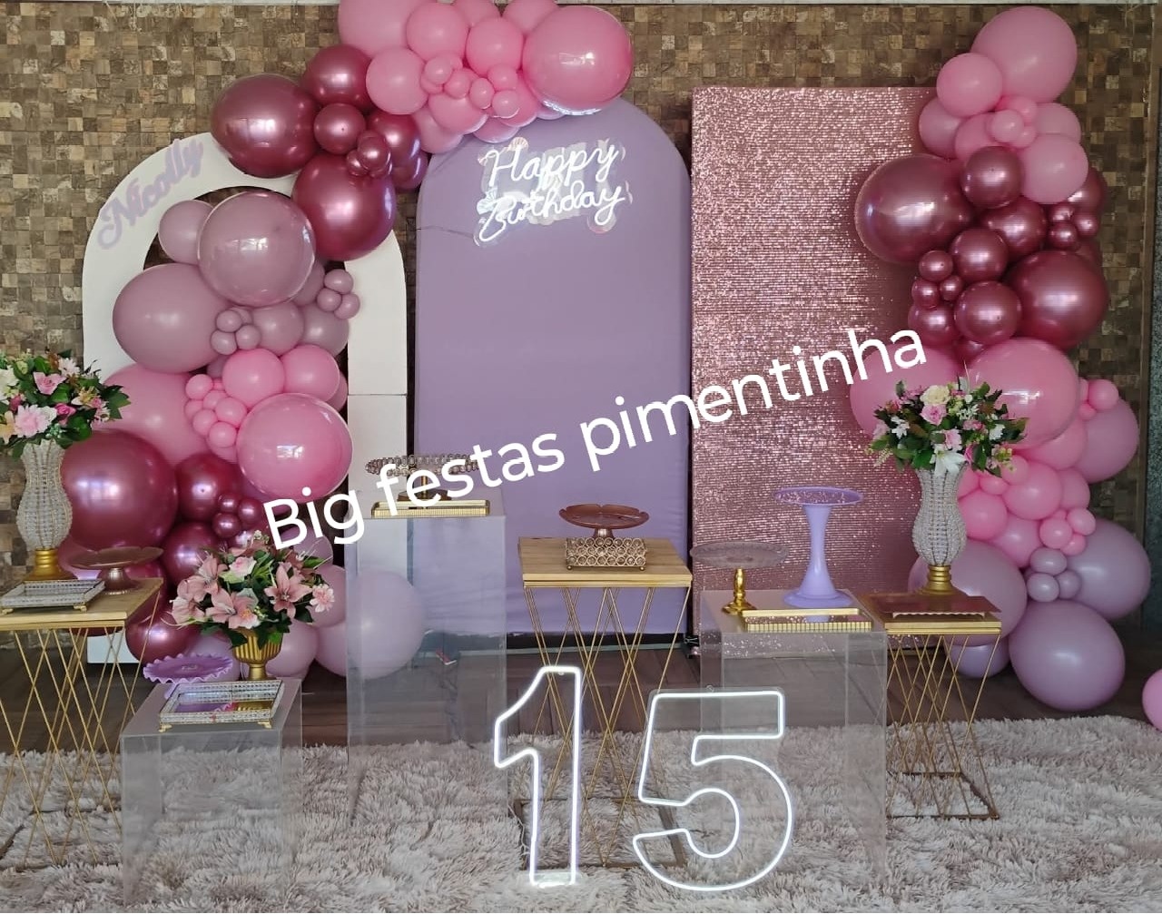 Decoração Rosa E Lilais - big festas pimentinha