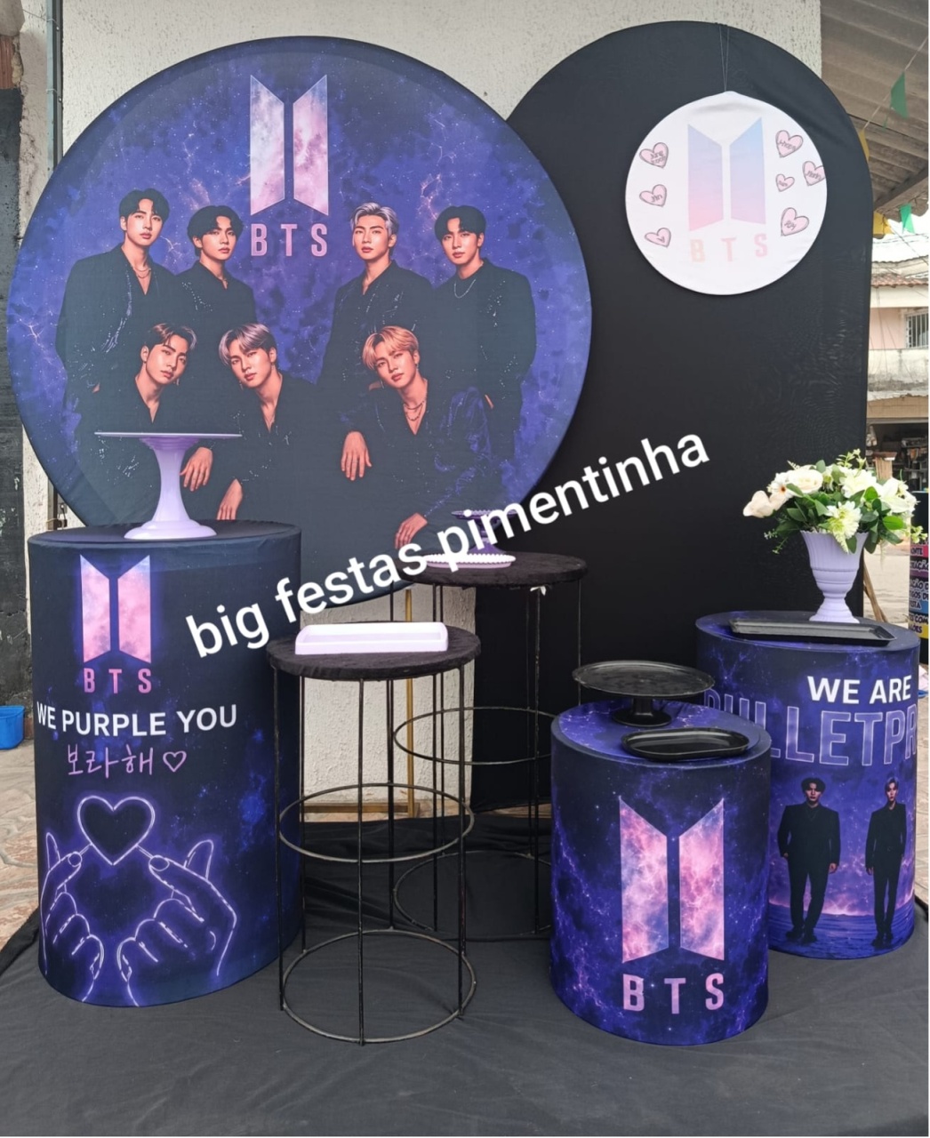 Kit Diamante Bts Preto - big festas pimentinha