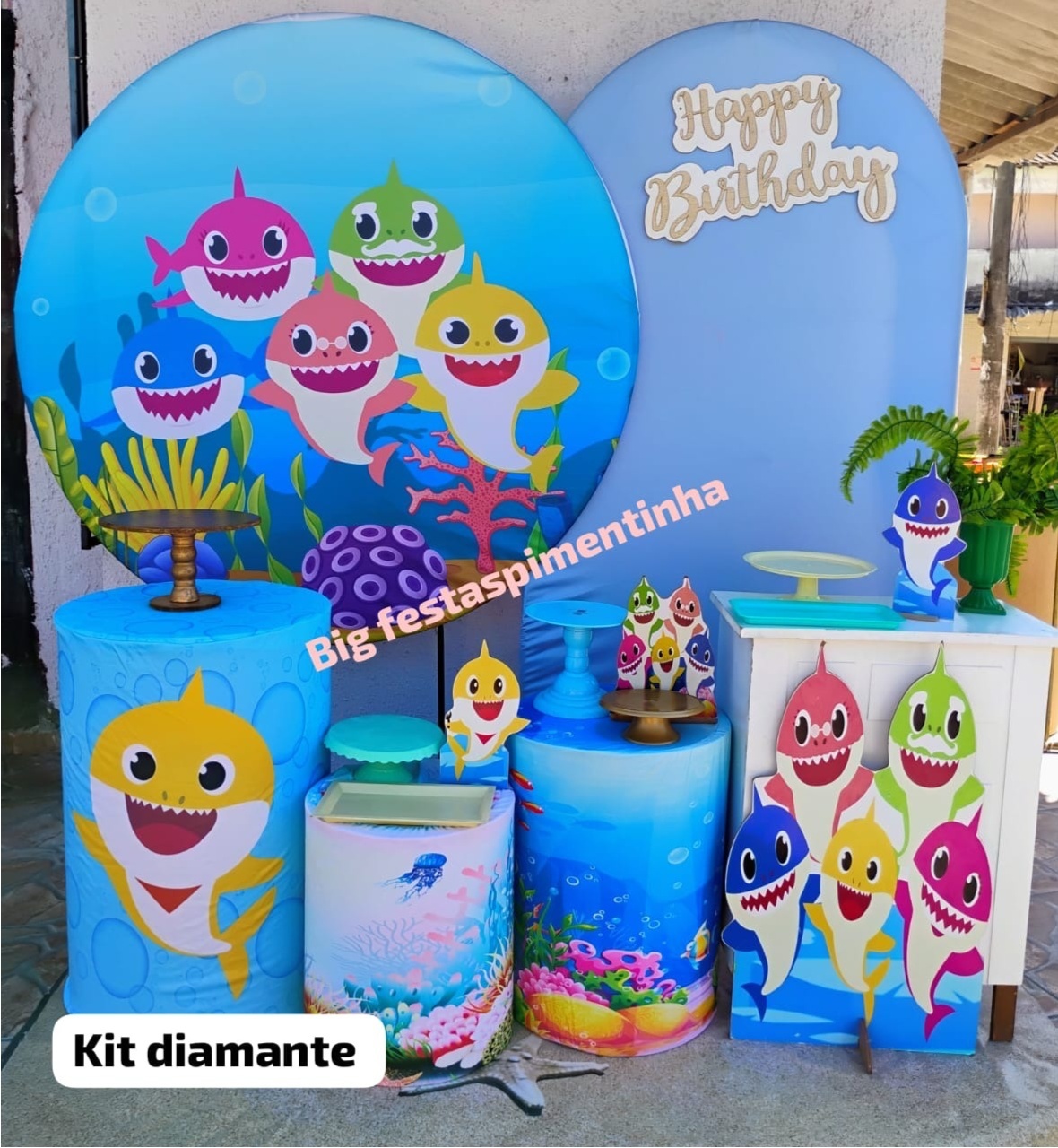 Kit Diamante Baby Shark 2 - big festas pimentinha