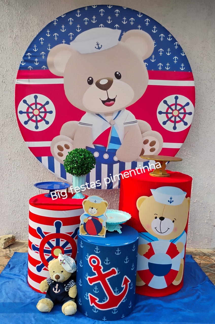 Kit Prata Ursinho Marinheiro - big festas pimentinha