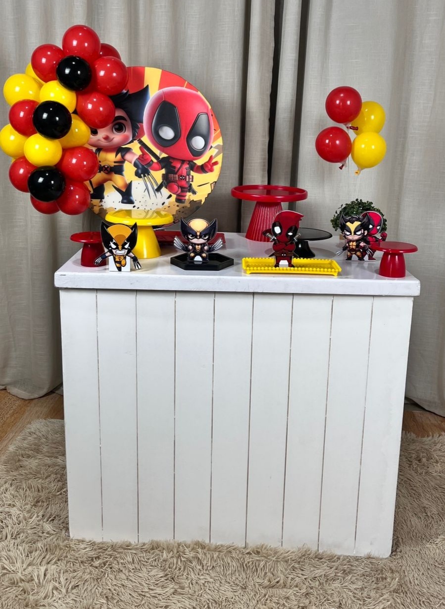 Kit Composto Com Balão -Deadpool E Volverine (Baby) - É Só Um Bolinho Locações 