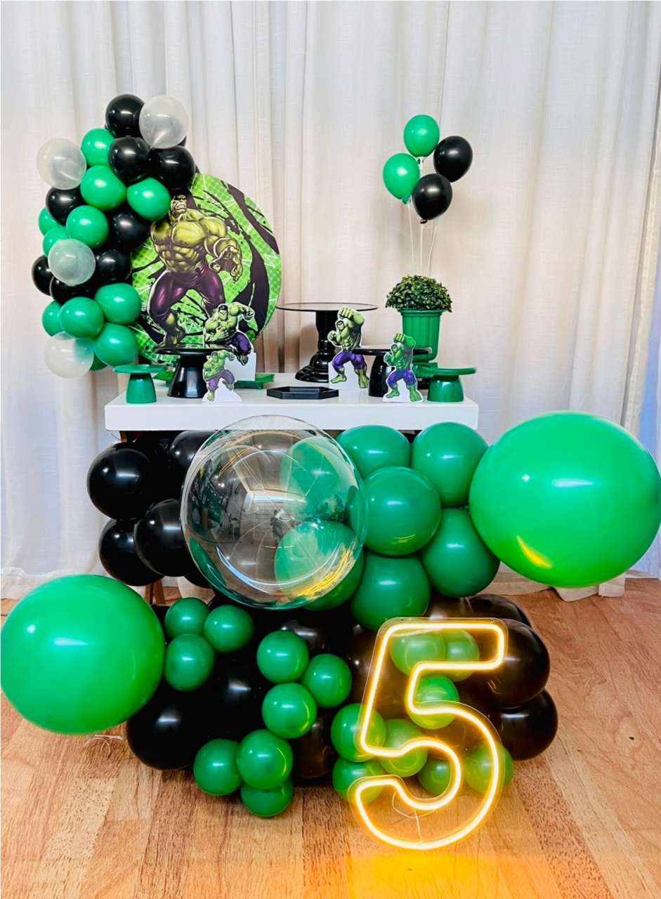 Kit Composto Gold Com Led - Hulk - É Só Um Bolinho Locações 
