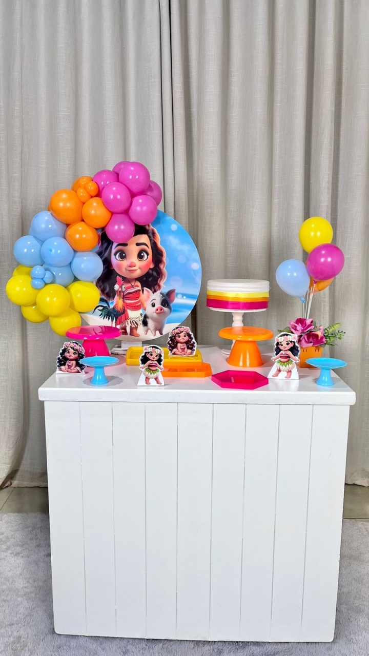 Kit Composto Com Balão - Moana Baby 2 - É Só Um Bolinho Locações 