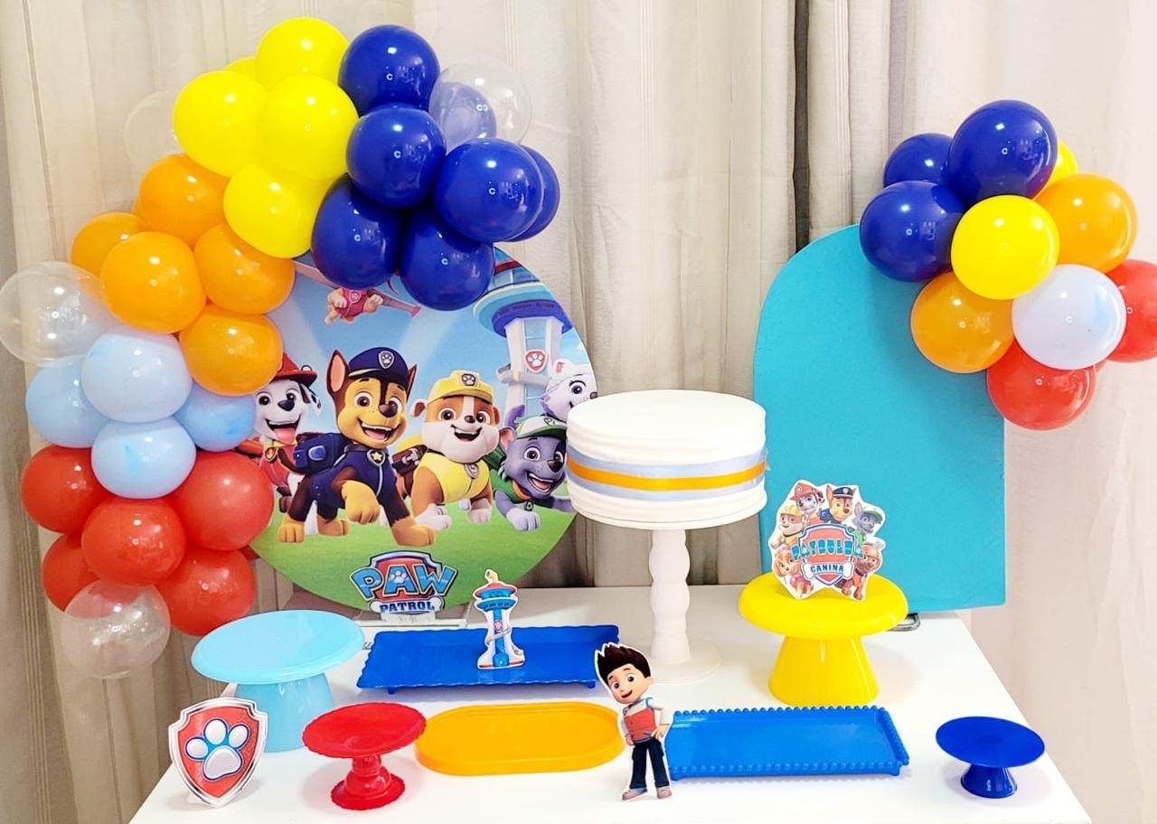 Kit Mesa Premium Com Balão - Patrulha Canina 1 - É Só Um Bolinho Locações 