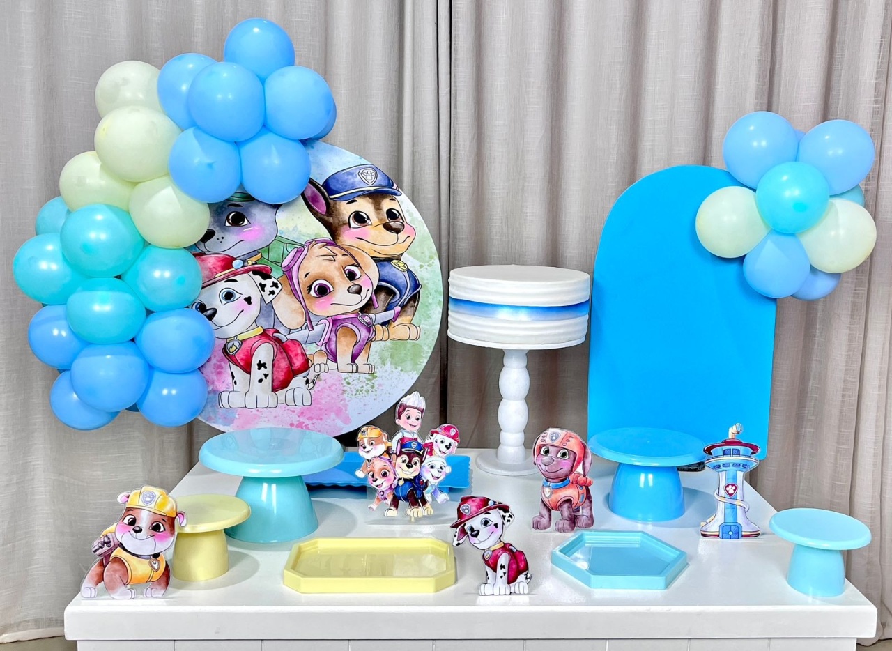 Kit Mesa Premium Com Balão - Patrulha Canina 3 - É Só Um Bolinho Locações 