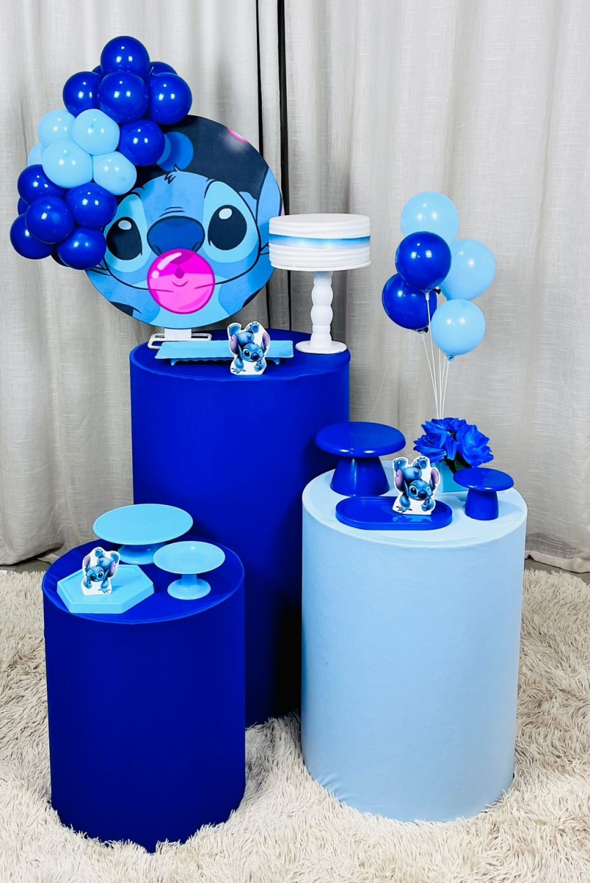 Kit Composto Com Balão - Stitch  3 - É Só Um Bolinho Locações 
