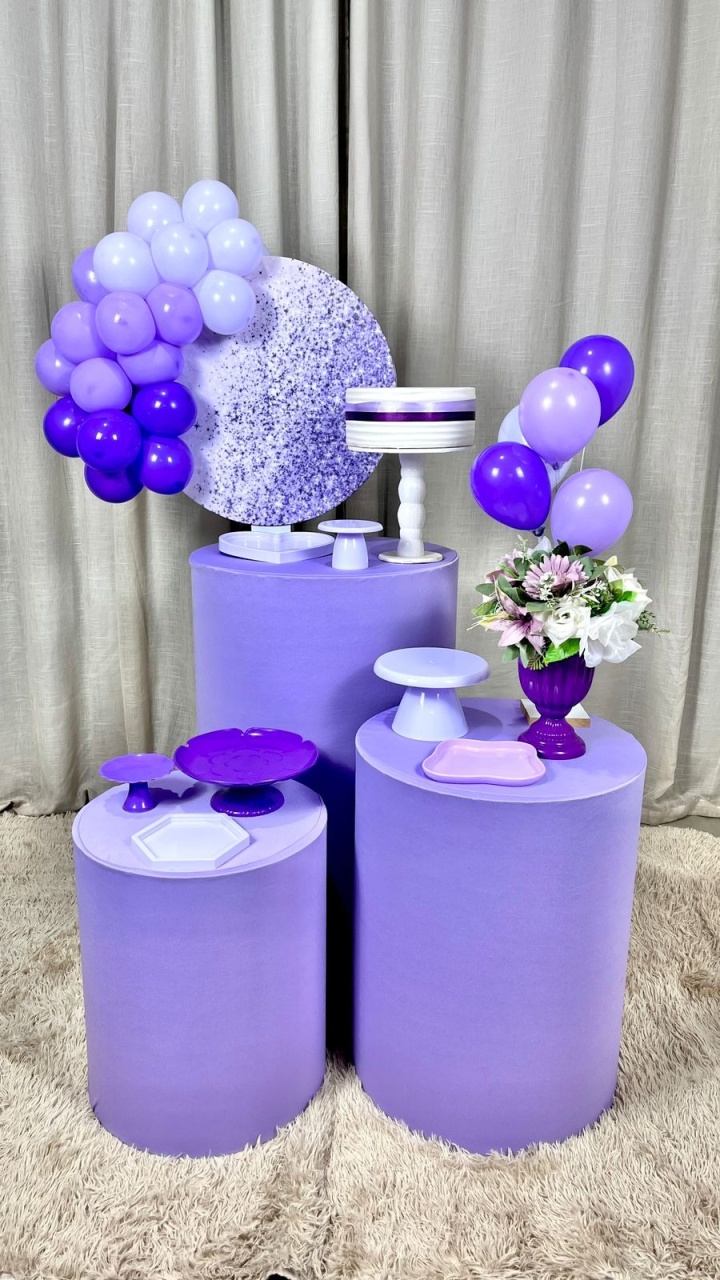 Kit Composto Com Balão - Degrade Lilas 1 - É Só Um Bolinho Locações 