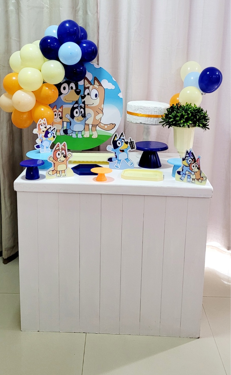 Kit Composto Com Balão - Blue  - É Só Um Bolinho Locações 