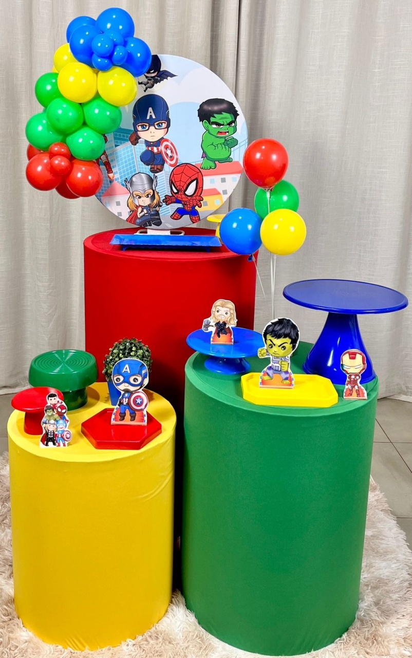 Kit Composto Com Balão - Vingadores Baby  2  - É Só Um Bolinho Locações 