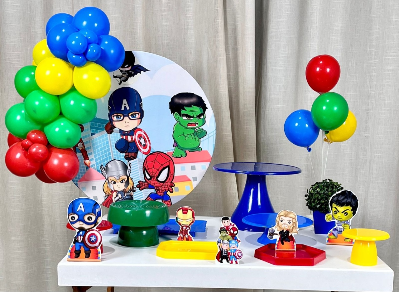Kit Mesa Com Balão -  Vingadores Baby 2 - É Só Um Bolinho Locações 