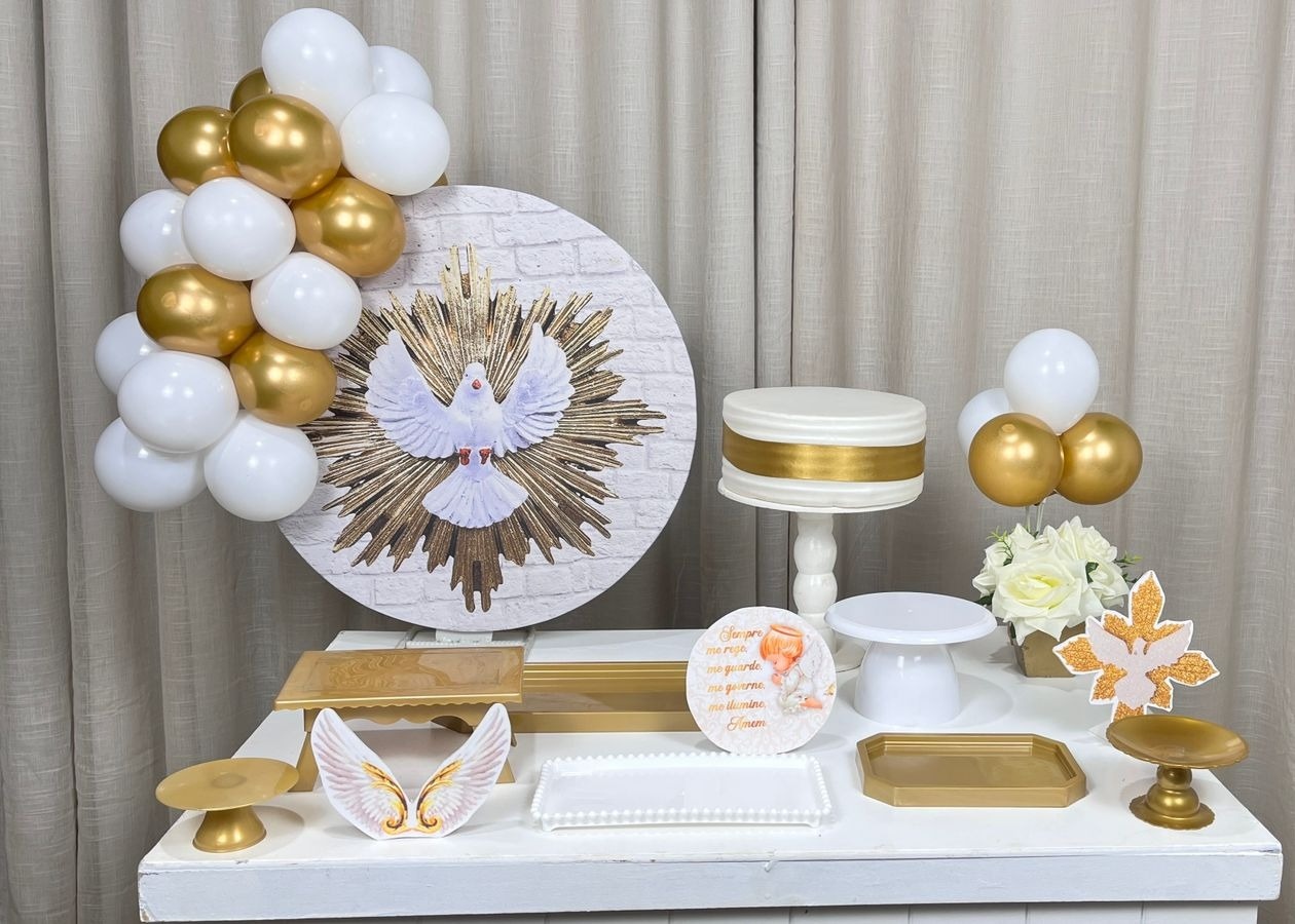 Kit Mesa Com Balão - Batizado 4 - É Só Um Bolinho Locações 