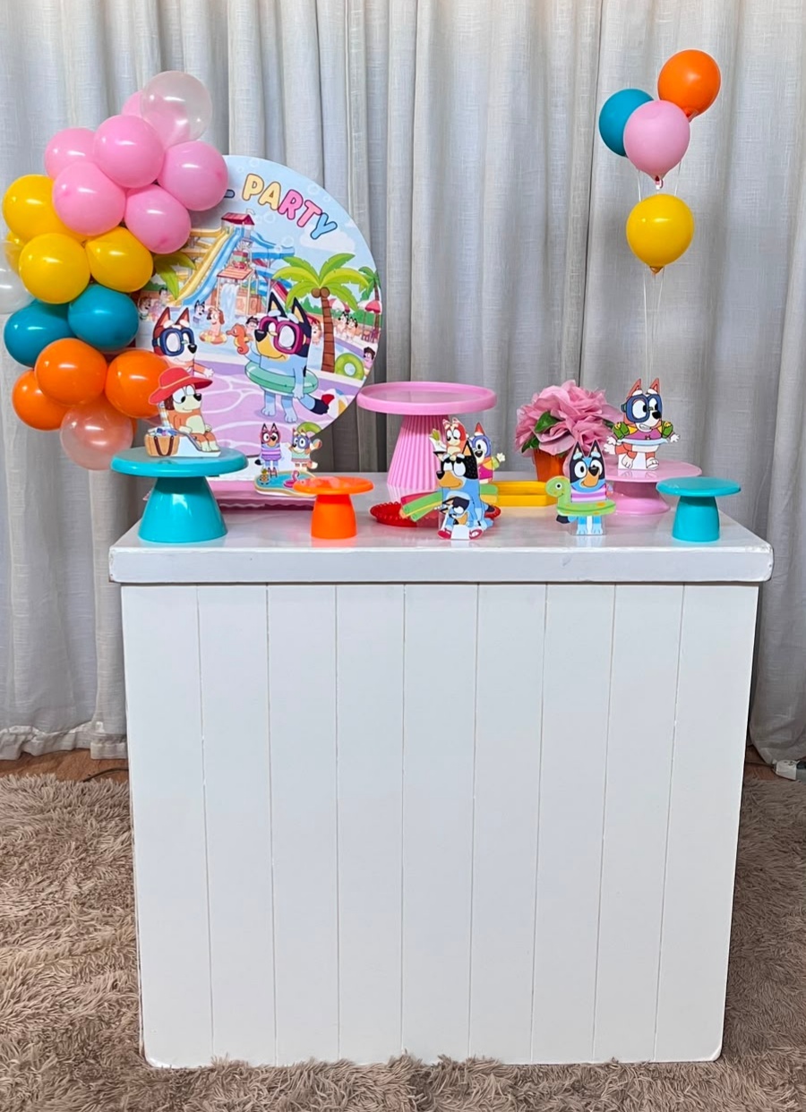 Kit Composto Com Balão Poolparty Do Blue Feminino - É Só Um Bolinho Locações 