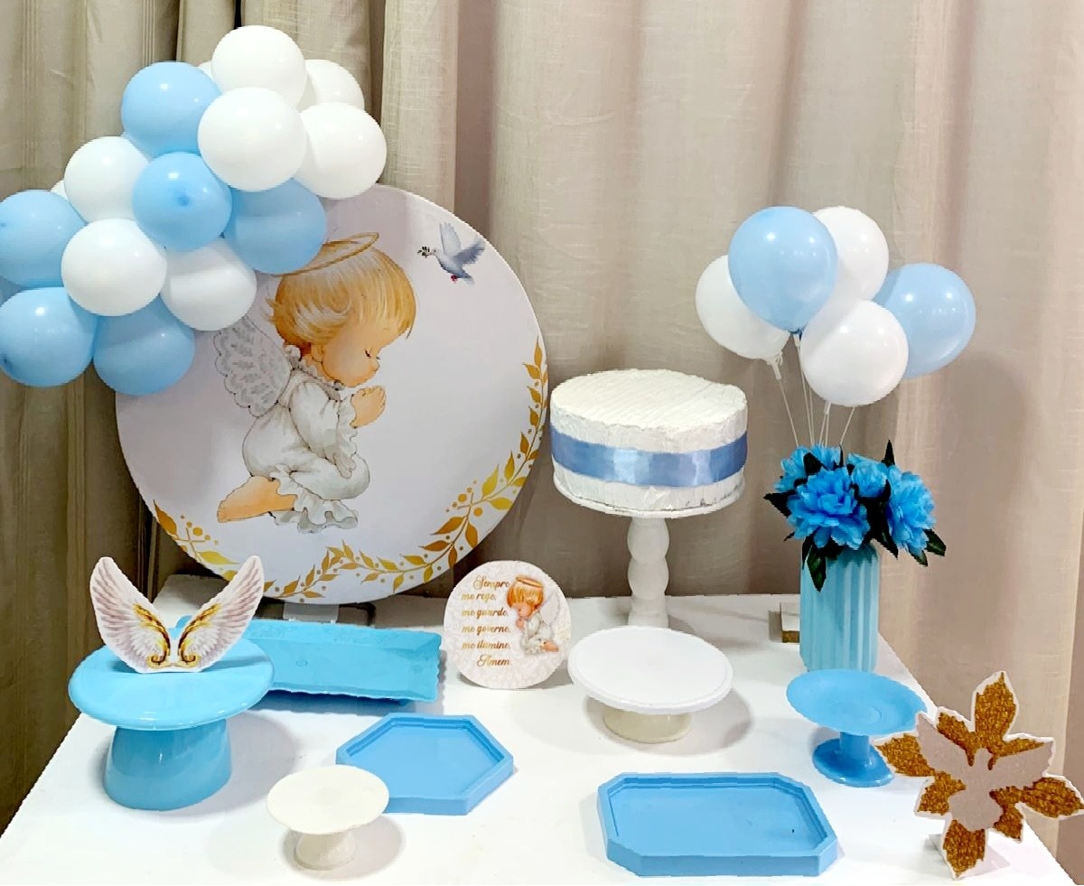 Kit Mesa Com Balão - Batizado 1 - É Só Um Bolinho Locações 