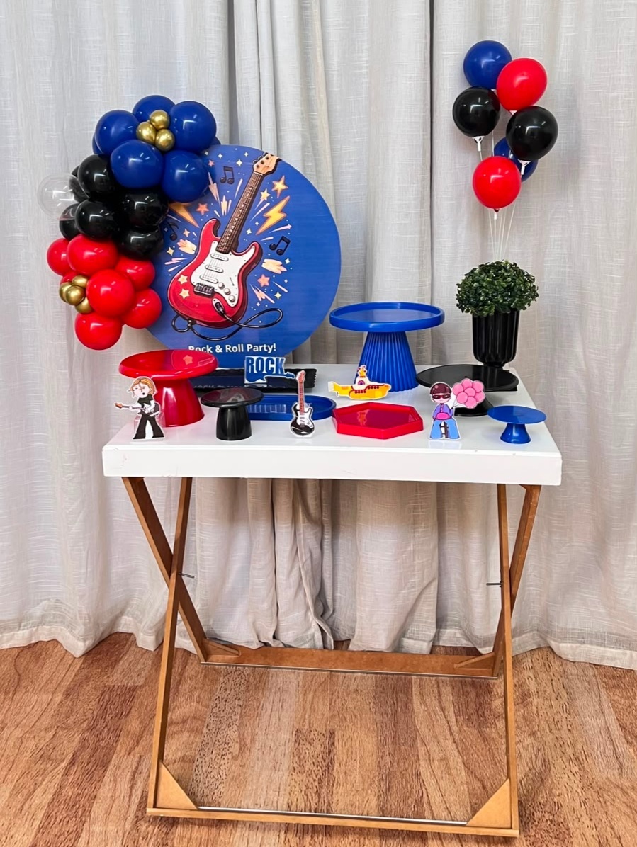 Kit Composto Com Balão- Rock In Roll Personalizado - É Só Um Bolinho Locações 