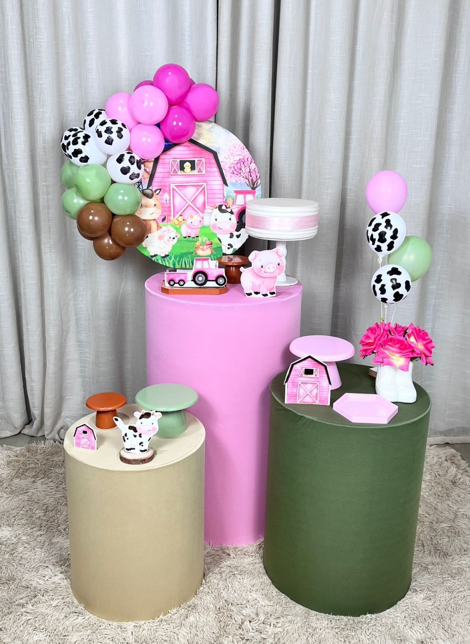 Kit Composto Com Balão - Fazendinha  - É Só Um Bolinho Locações 