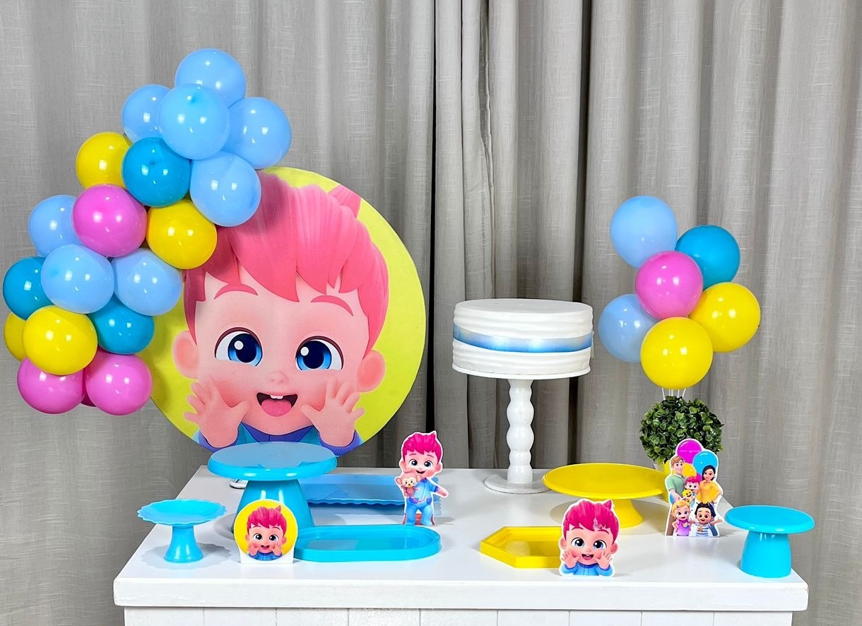 Kit Mesa Com Balão - Bebefin Masculino  - É Só Um Bolinho Locações 