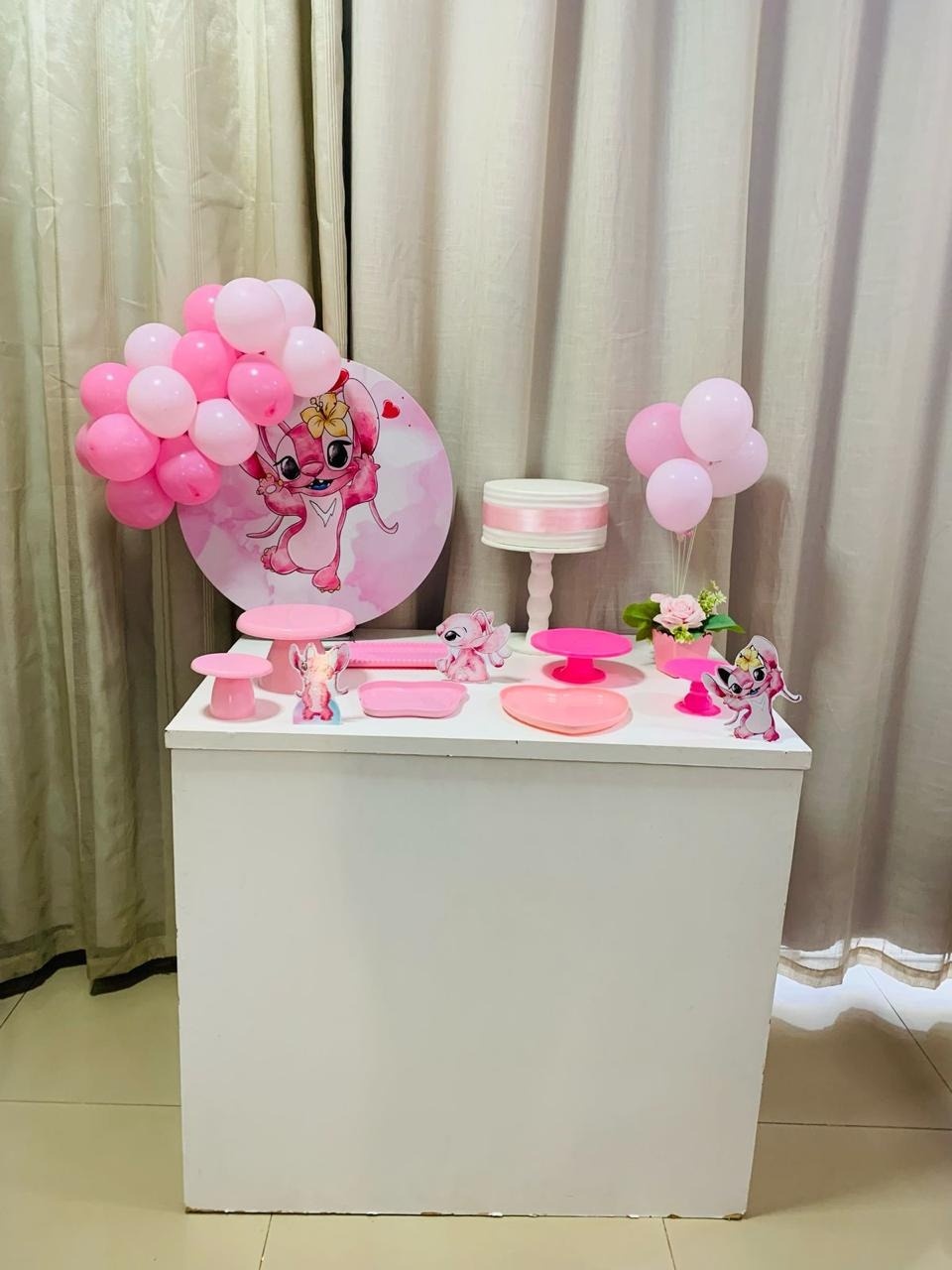 Kit Composto Com Balão - Stitch E Angel 2 - É Só Um Bolinho Locações 