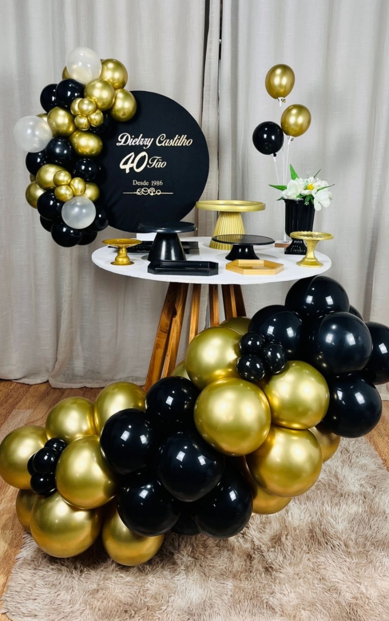Mini Festa Gold Basic -Personalizado Preto E Dourado - É Só Um Bolinho Locações 