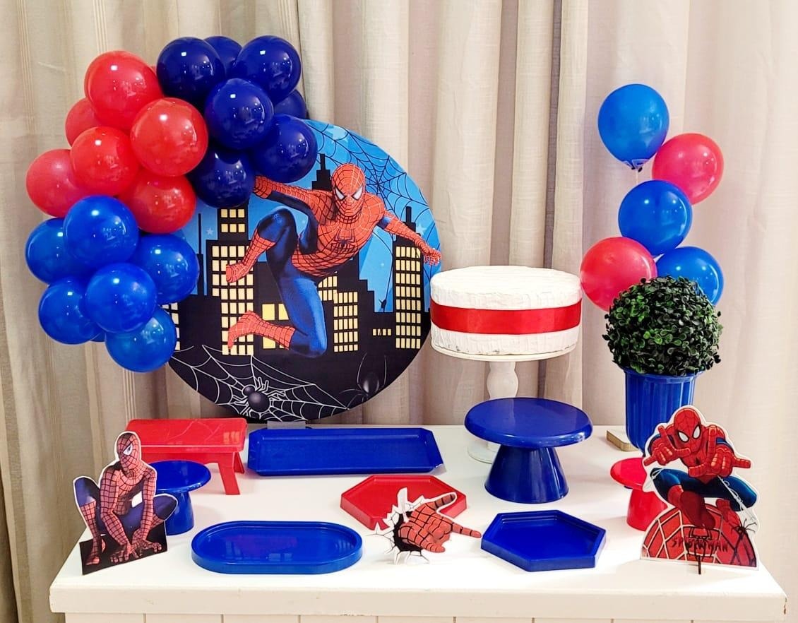 Kit Mesa Com Balão - Homem  Aranha 1 - É Só Um Bolinho Locações 