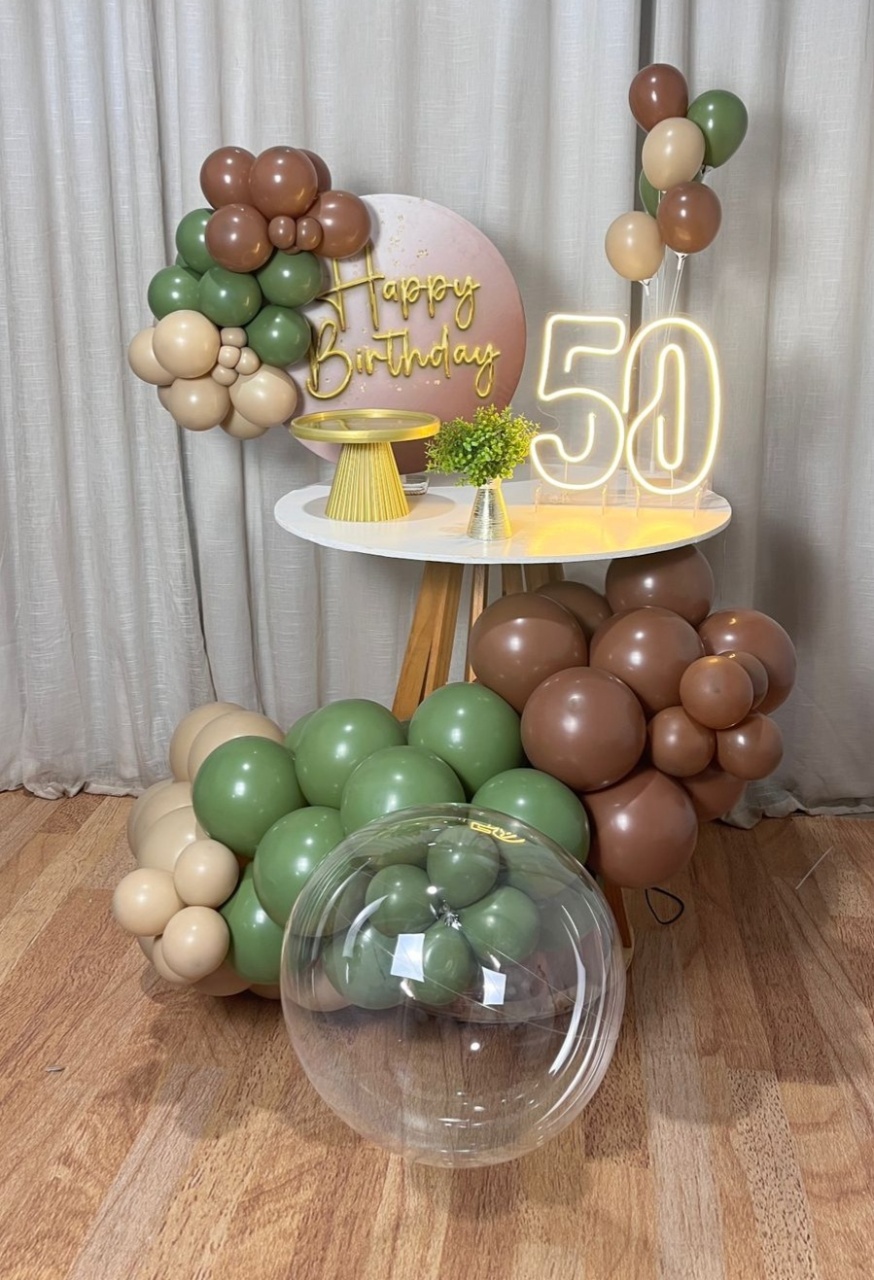 Mini Festa Gold Basic Com Led - Happy Birthday Verde - É Só Um Bolinho Locações 