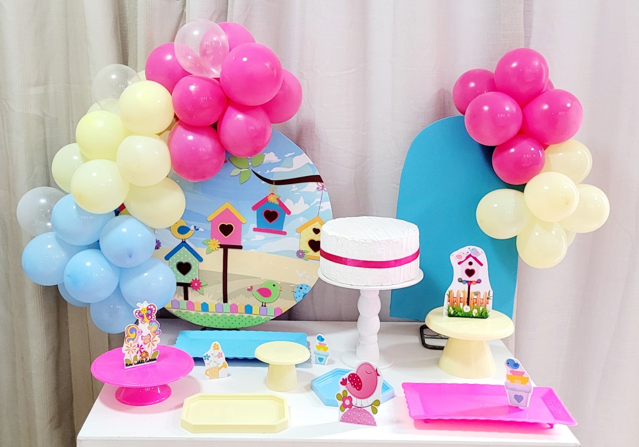 Kit Mesa Premium Com Balão - Jardim Encantado 1 - É Só Um Bolinho Locações 