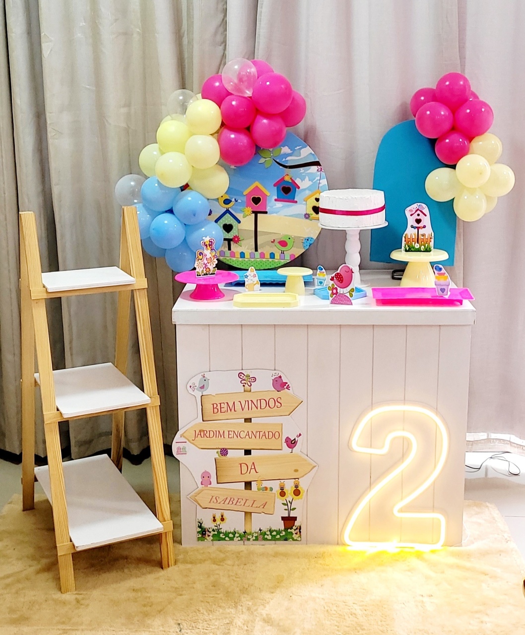 Kit Mini Festa Standard Com Balão - Jardim Encantado 1 - É Só Um Bolinho Locações 