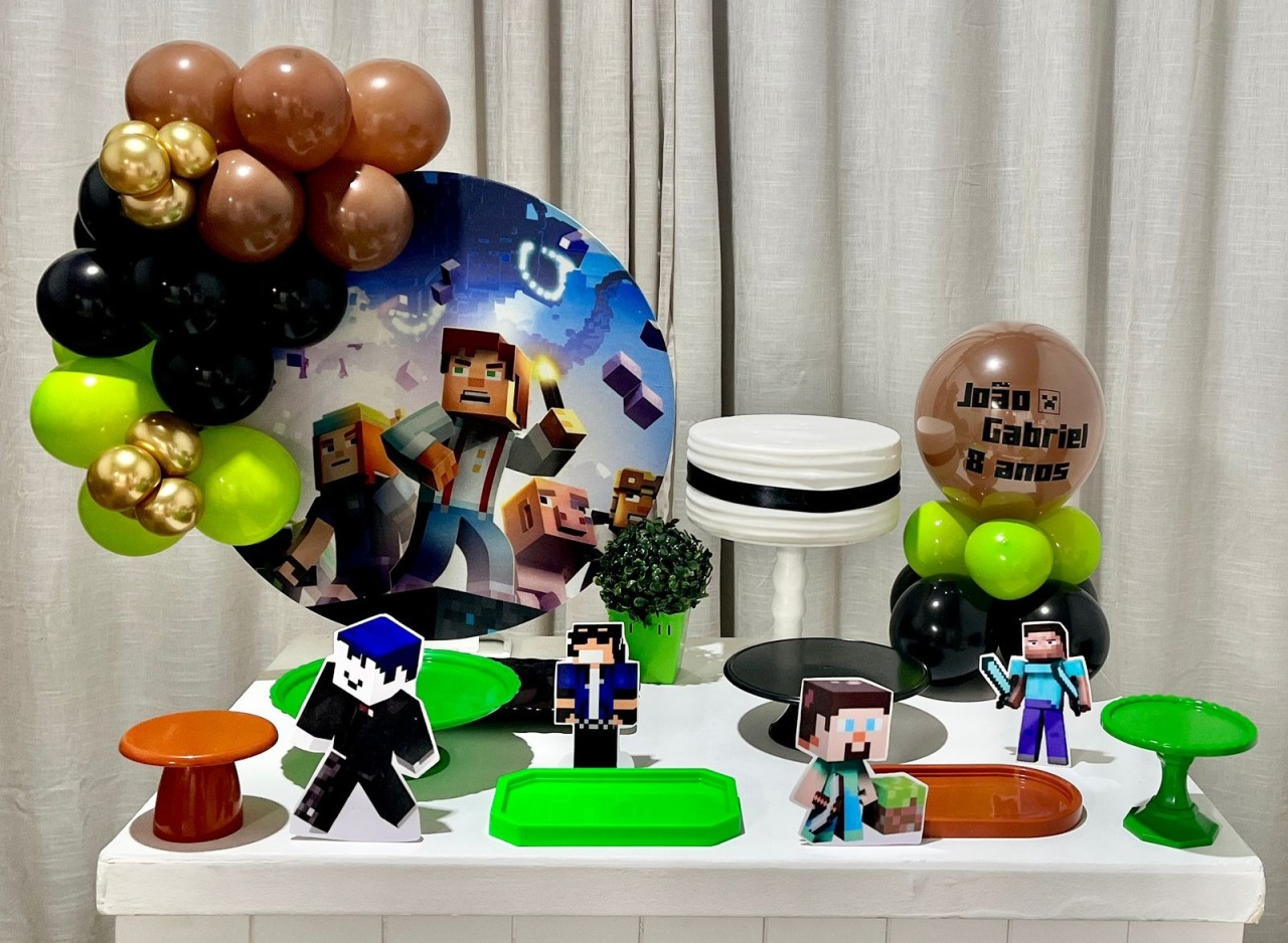Kit Mesa Box de Balão - Minecraft - É Só Um Bolinho Locações 