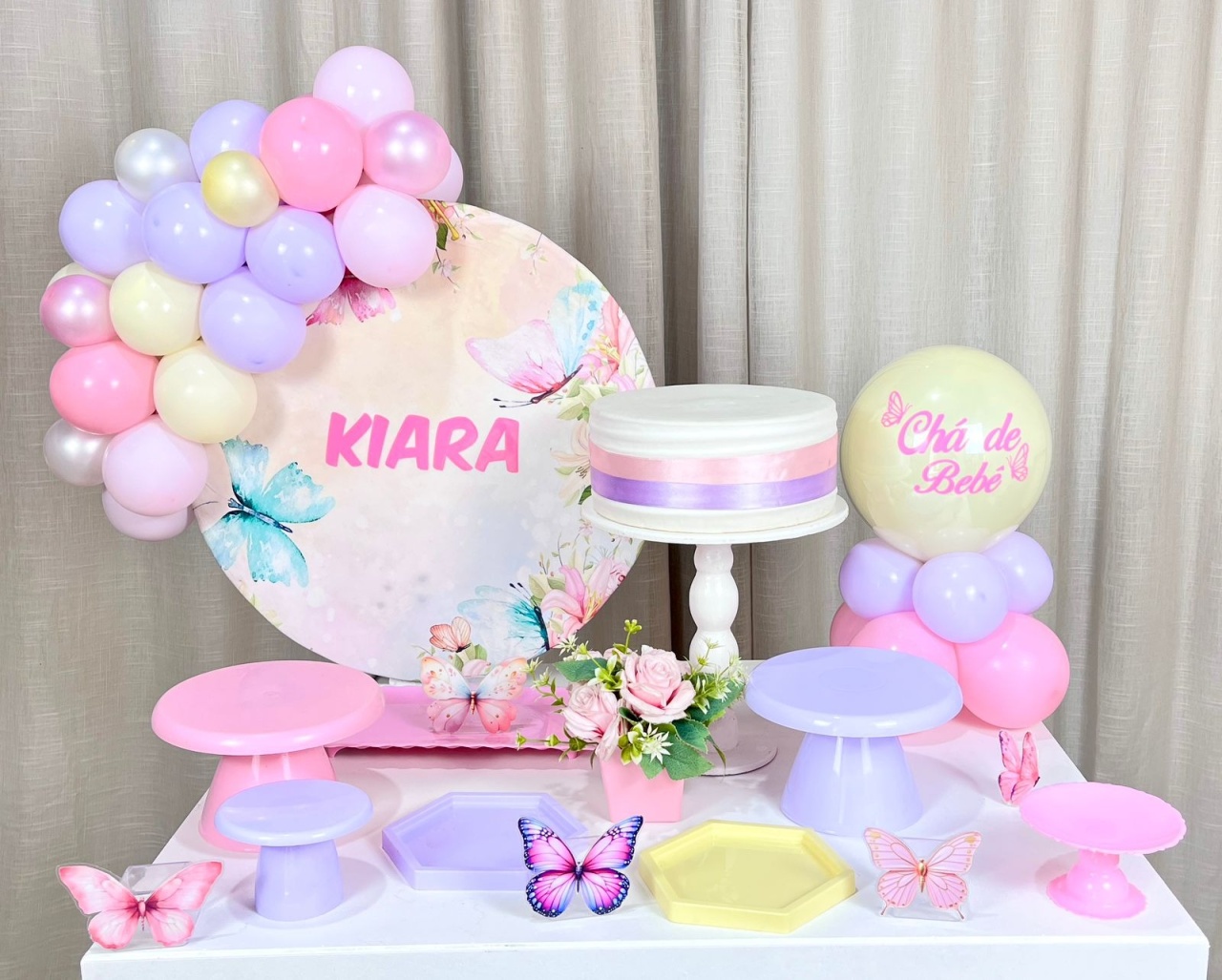 Kit Mesa Box de Balão - Borboleta Aquerelada  - É Só Um Bolinho Locações 