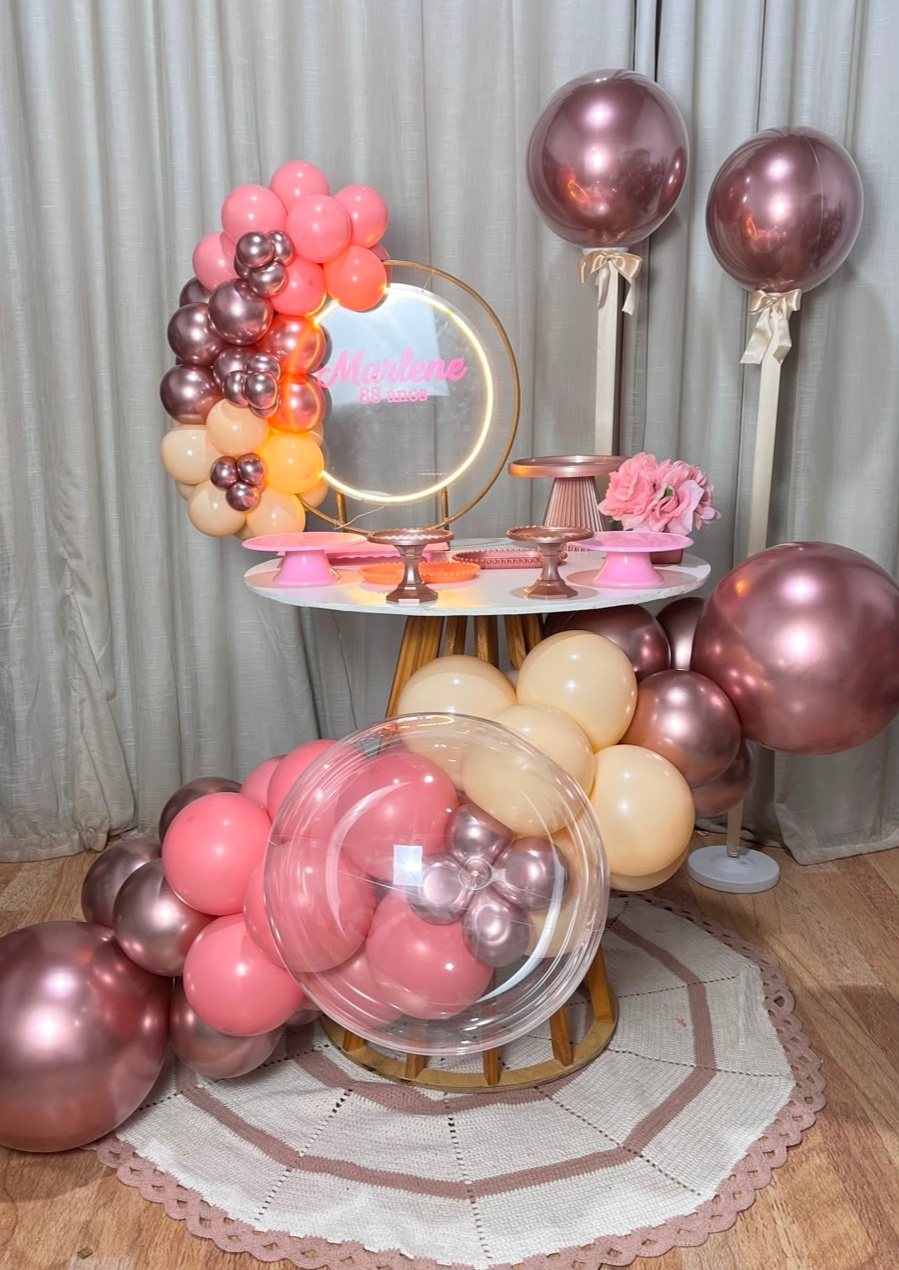 Mini Festa Gold Basic Led Redondo -Personalizado. - É Só Um Bolinho Locações 