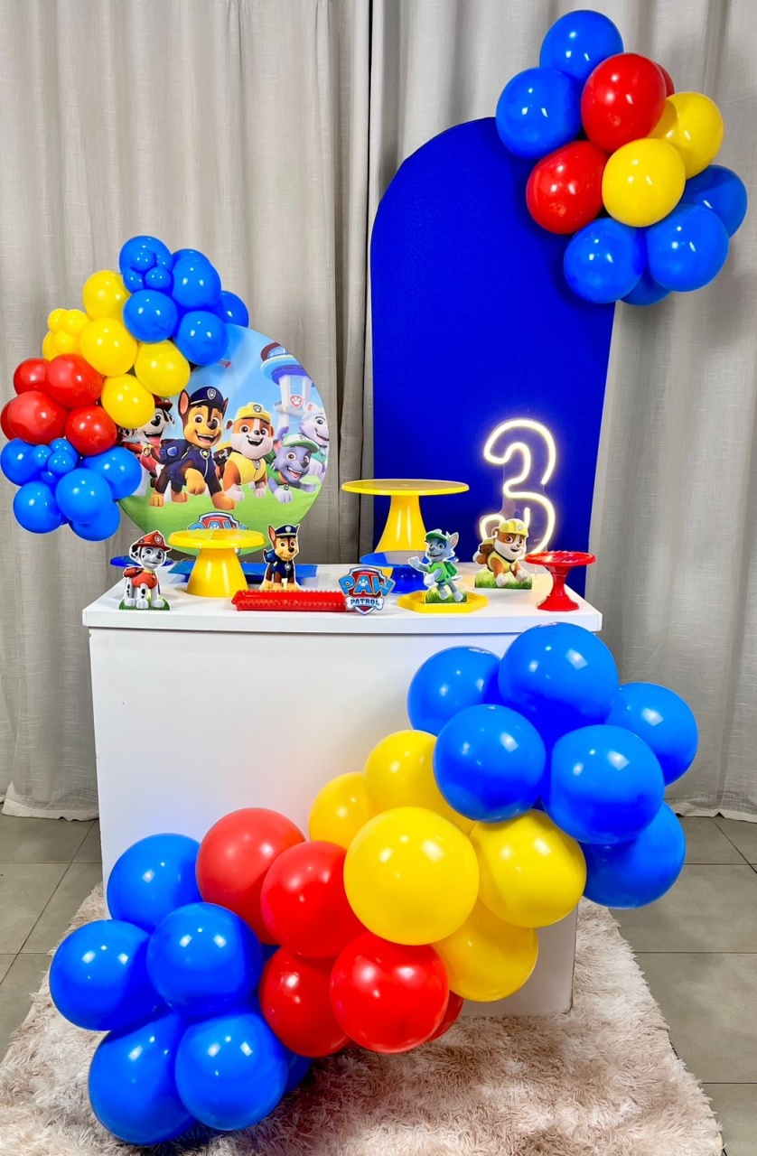 Mini Festa Gold Plus Com Led - Patrulha Canina 1 - É Só Um Bolinho Locações 