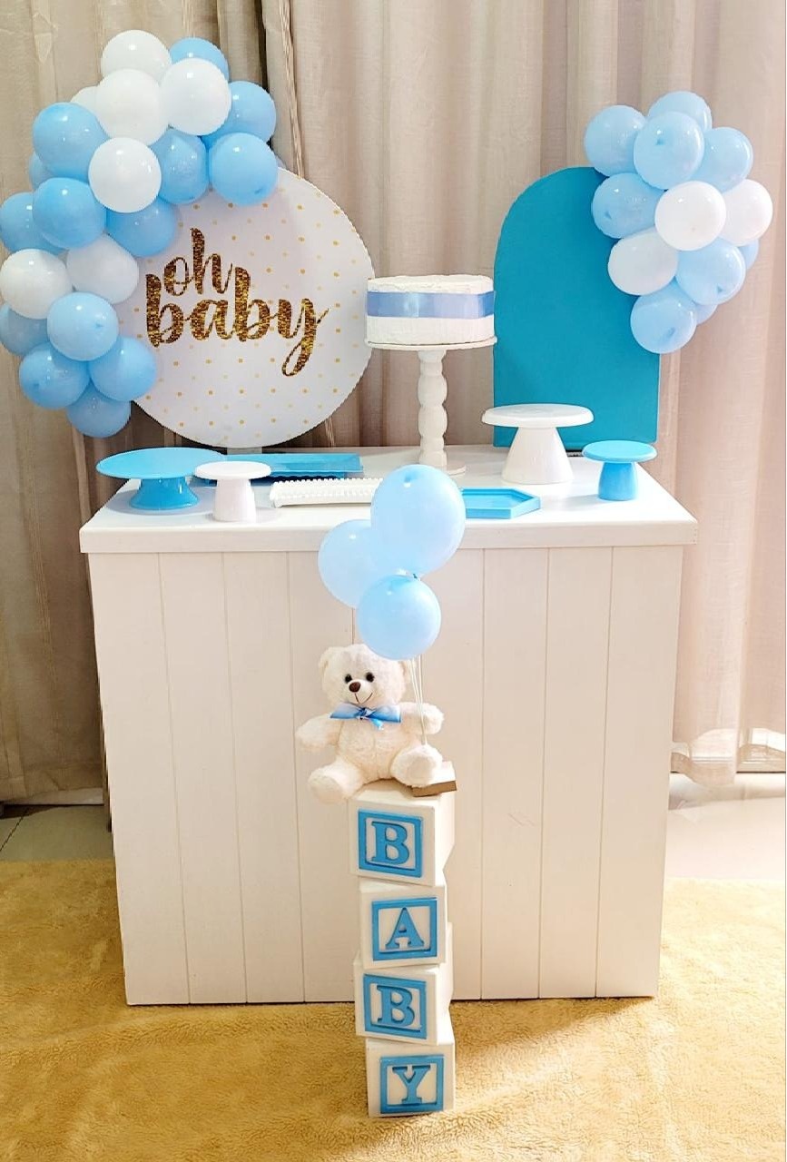 Kit Mini Festa Basic Com Balão - Oh Baby 2 -  2/2  - É Só Um Bolinho Locações 