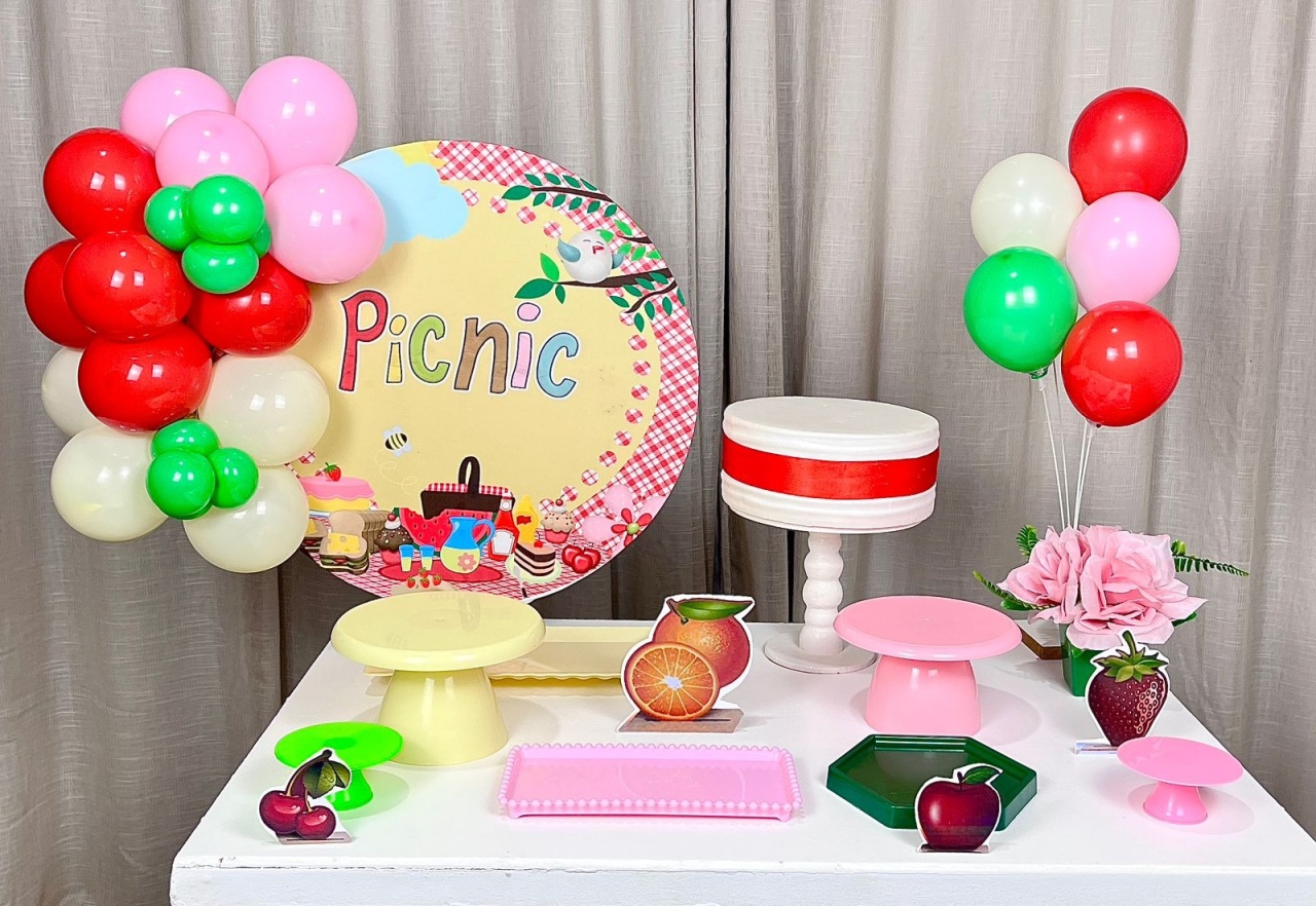 Kit Mesa Com Balão -  Pic Nic - É Só Um Bolinho Locações 
