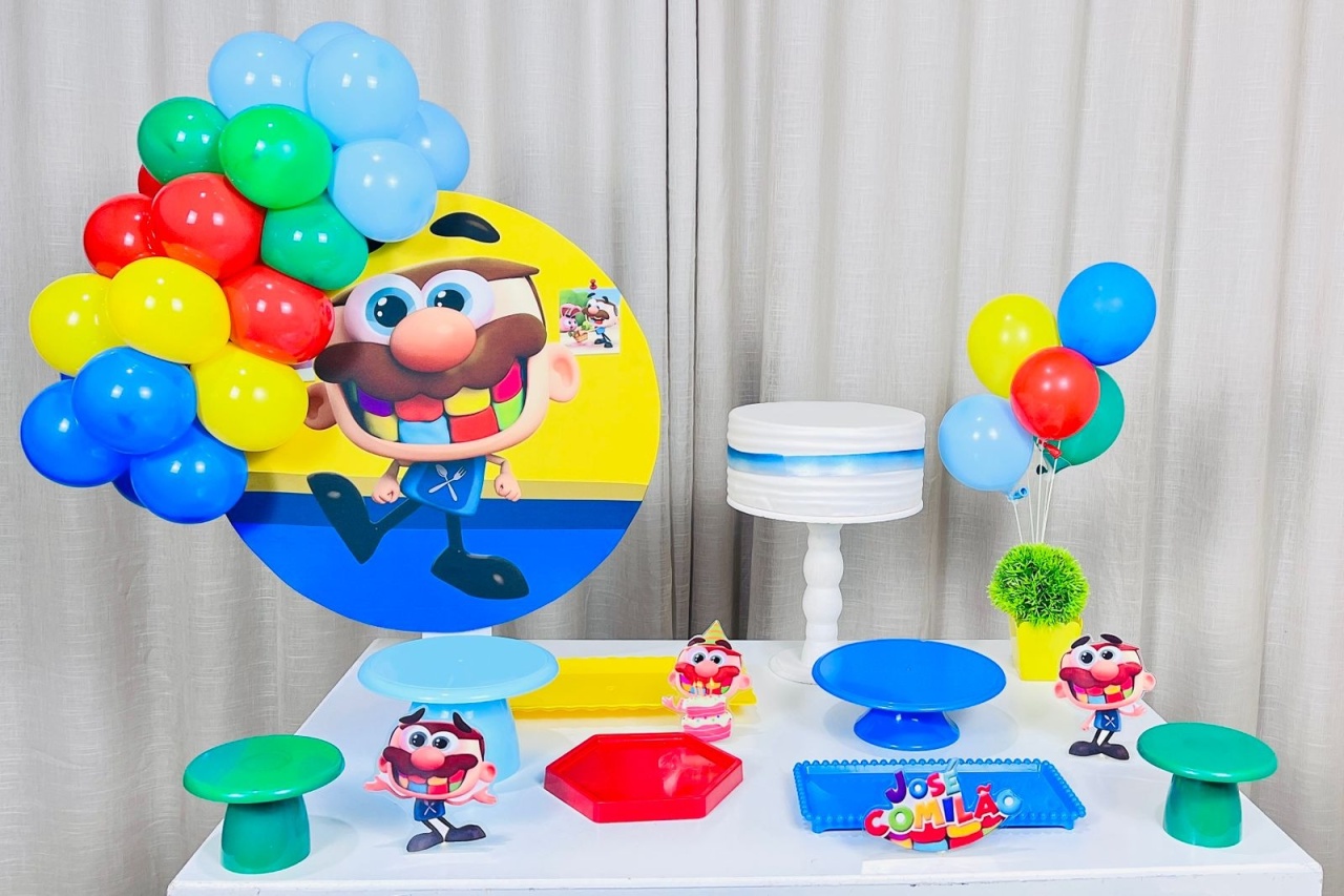 Kit Mesa Com Balão - José Comilão  - É Só Um Bolinho Locações 