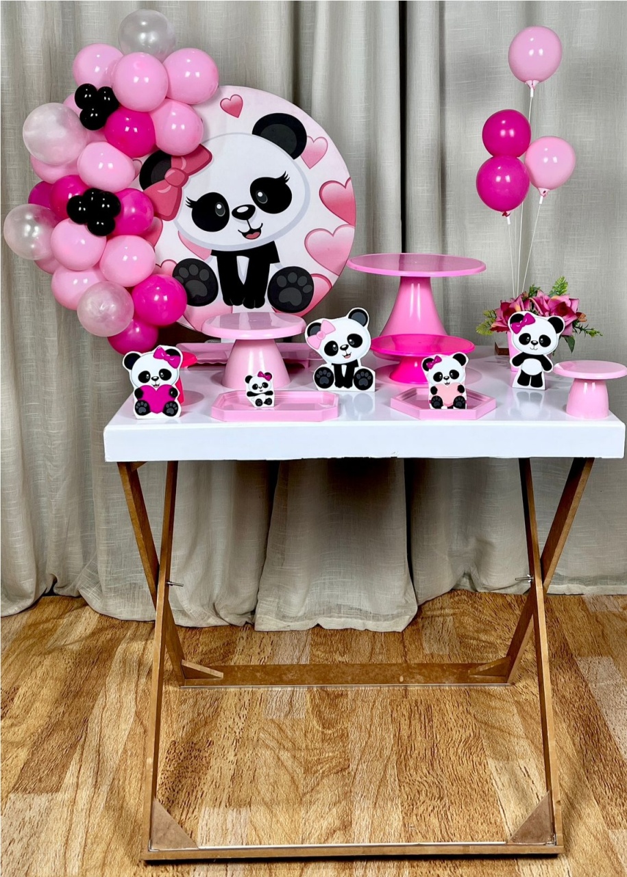 Kit Composto Com Balão-Panda - É Só Um Bolinho Locações 