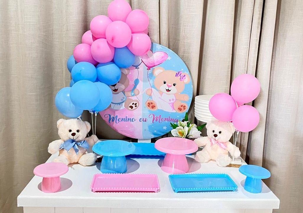 Kit Mesa Com Chá Revelação - É Só Um Bolinho Locações 